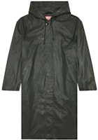 DIESEL FW23 OVAL-D Logo Embroidered Distressed Leather Feel Hoodie Jacket Black Men A104900CMAN-9XX DIESEL FW23 OVAL-D Logo Embroidered Distressed Leather Feel Hoodie Jacket Black Men A104900CMAN-9XX