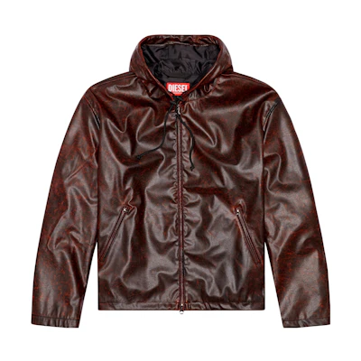 Diesel FW23 Red Oversized Solid Color Hoodie Jacket for Men A104600LHAM-40Y