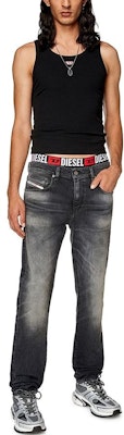 DIESEL FW23 男士修身舒適直筒牛仔褲 黑色做舊款 A0356209G20-02 Lookbook DIESEL FW23 男士修身舒適直筒牛仔褲 黑色做舊款 A0356209G20-02