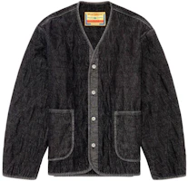 Diesel FW23 V-Neck Button-Up Loose Blended Jacket Gray A130000GHAU-GREY Diesel FW23 V-Neck Button-Up Loose Blended Jacket Gray A130000GHAU-GREY