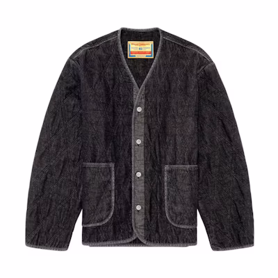 Diesel FW23 V-Neck Button-Up Loose Blended Jacket Gray A130000GHAU-GREY