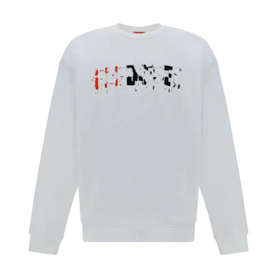 Diesel FW23 White Crewneck Sweatshirt with Solid Pattern Print A117780IAJH-100