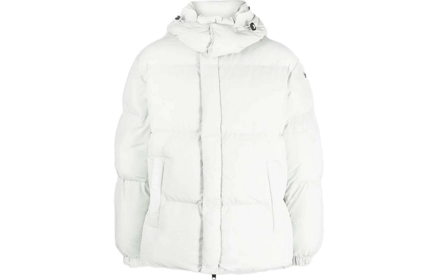 Diesel FW23 White Hooded Zip-Up Fitted Long-Sleeve Cotton Jacket A114670NIAU-8AF