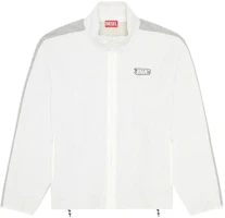 Diesel FW23 White Oversized High Neck Zip Jacket with Drawstring Hem A127550WHAH-WHITE Diesel FW23 White Oversized High Neck Zip Jacket with Drawstring Hem A127550WHAH-WHITE