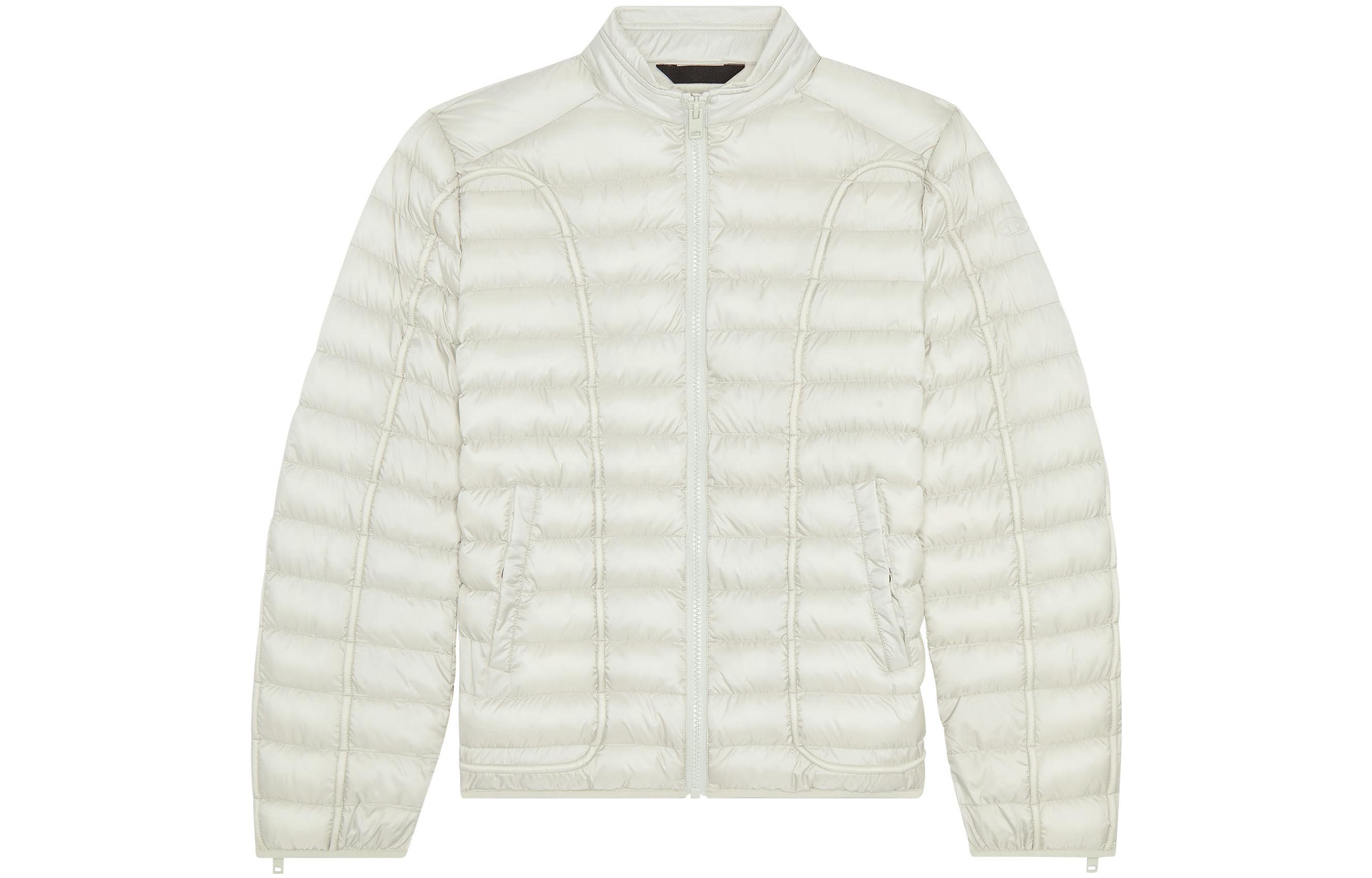 Diesel FW23 White Solid Color Stand Collar Long Sleeve Jacket A105960BHAZ-8AF