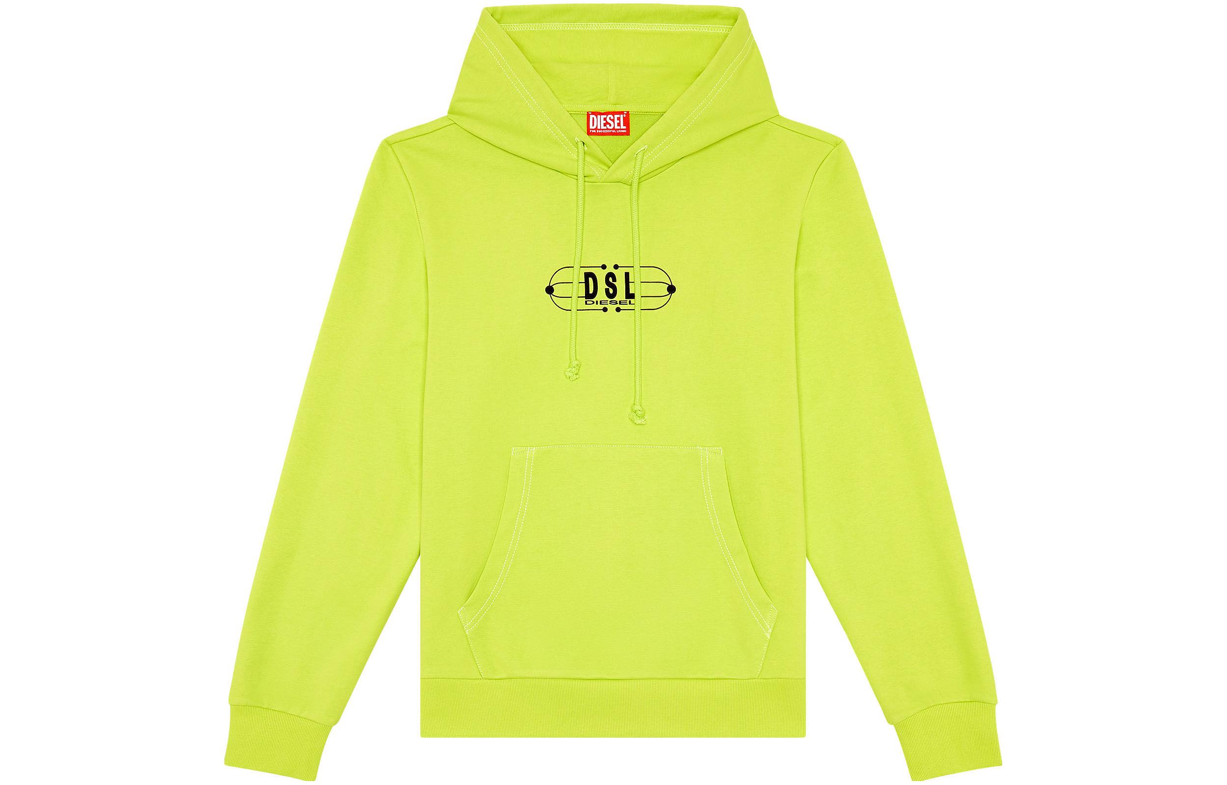 Diesel FW23 Yellow Hoodie with Back Letter Print for Men A115560HAYT-5AS
