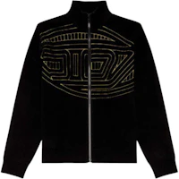 Order DIESEL FW24 Black High-Neck Zip Jacquard Logo Sweater. A149190PHAW-9XX