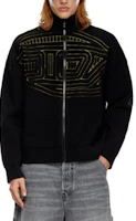 Lookbook DIESEL FW24 Black High-Neck Zip Jacquard Logo Sweater. A149190PHAW-9XX