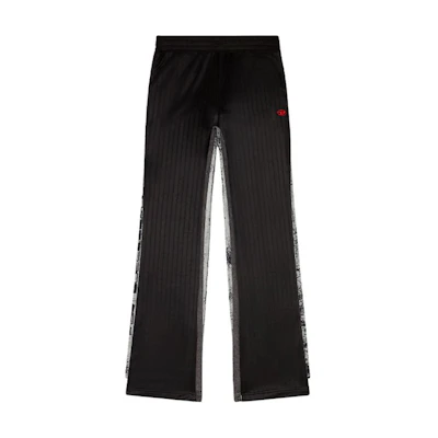 DIESEL FW24 Black Loose Fit Colorblock Logo Embroidered Casual Pants. A140530KMAI-9XX