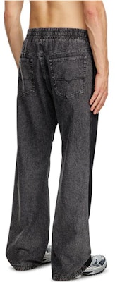 DIESEL FW24 Black Loose Fit Colorblock Logo Embroidered Casual Pants. A140530KMAI-9XX Purchase DIESEL FW24 Black Loose Fit Colorblock Logo Embroidered Casual Pants. A140530KMAI-9XX