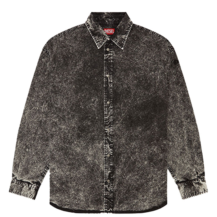 DIESEL FW24  Black Marble Pattern Casual Long Sleeve Shirt A144000QKAZ-9XX