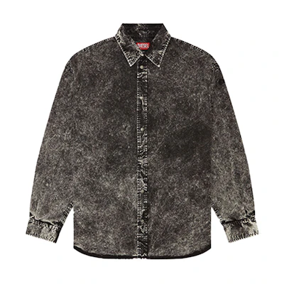 DIESEL FW24 Black Marble Pattern Casual Long Sleeve Shirt A144000QKAZ-9XX