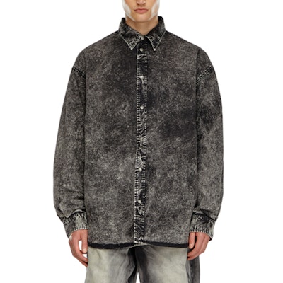 DIESEL FW24 Black Marble Pattern Casual Long Sleeve Shirt A144000QKAZ-9XX Lookbook DIESEL FW24 Black Marble Pattern Casual Long Sleeve Shirt A144000QKAZ-9XX