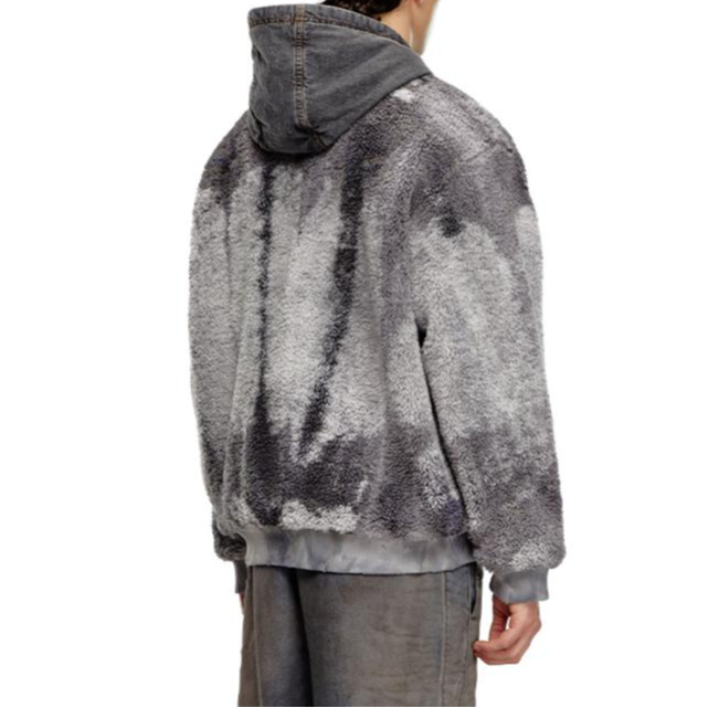 Shop DIESEL FW24 黑白扎染宽松版拉链夹克 A143920QKAN-93R