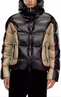 Lookbook DIESEL FW24 拼色拉鏈帽棉外套 黑色/米色 A144050DBCH-9XX