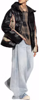 Details for DIESEL FW24 拼色拉鏈帽棉外套 黑色/米色 A144050DBCH-9XX