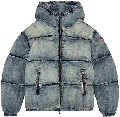 DIESEL FW24 Chaqueta de Algodón Azul Claro Desgastada con Capucha y Doble Cremallera. A145100SKAI-01 Order DIESEL FW24 Chaqueta de Algodón Azul Claro Desgastada con Capucha y Doble Cremallera. A145100SKAI-01