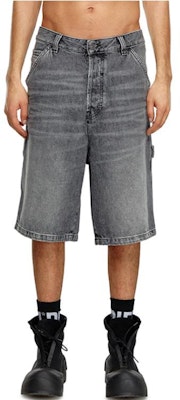 DIESEL FW24 Washed Faded 3/4 Denim Shorts with Zipper Closure - Gray A14072007X3-02 Lookbook DIESEL FW24 Washed Faded 3/4 Denim Shorts with Zipper Closure - Gray A14072007X3-02