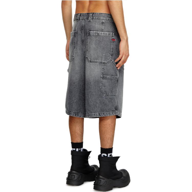 Purchase DIESEL FW24 水洗漸層灰色三分之四拉鍊牛仔短褲 A14072007X3-02