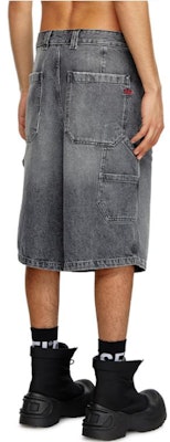 DIESEL FW24 Washed Faded 3/4 Denim Shorts with Zipper Closure - Gray A14072007X3-02 Purchase DIESEL FW24 Washed Faded 3/4 Denim Shorts with Zipper Closure - Gray A14072007X3-02