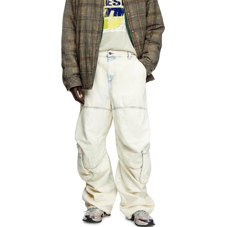 Purchase DIESEL FW24 漂白白色水洗褪色多口袋宽松版型工装牛仔裤 A150000CBCV01