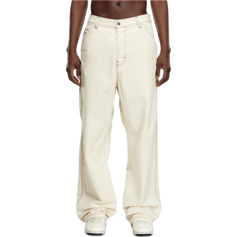 DIESEL FW24  White Mid-Rise Loose Wide-Leg Cotton Denim Jeans A095860GRDQ-100 圖 4