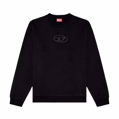 Diesel FW24 Black Crewneck Oversized Sweatshirt with Logo Cutout Design A153780GRAC-9XX
