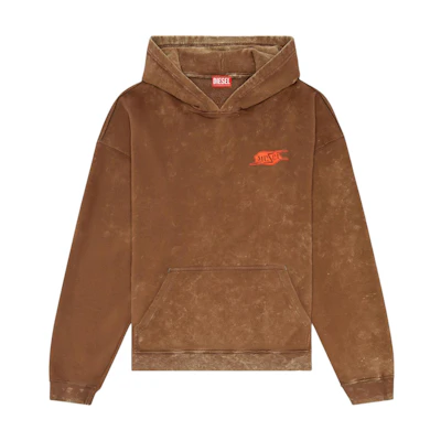 Diesel FW24 Brown Bubble Print Logo Relaxed Fit Hoodie for Men A141570IPAC-7ES