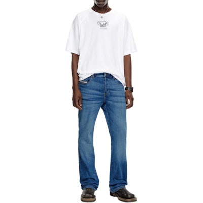 DIESEL FW24 男士修身喇叭彈性藍色牛仔褲 A122210GRDP-01 Lookbook DIESEL FW24 男士修身喇叭彈性藍色牛仔褲 A122210GRDP-01