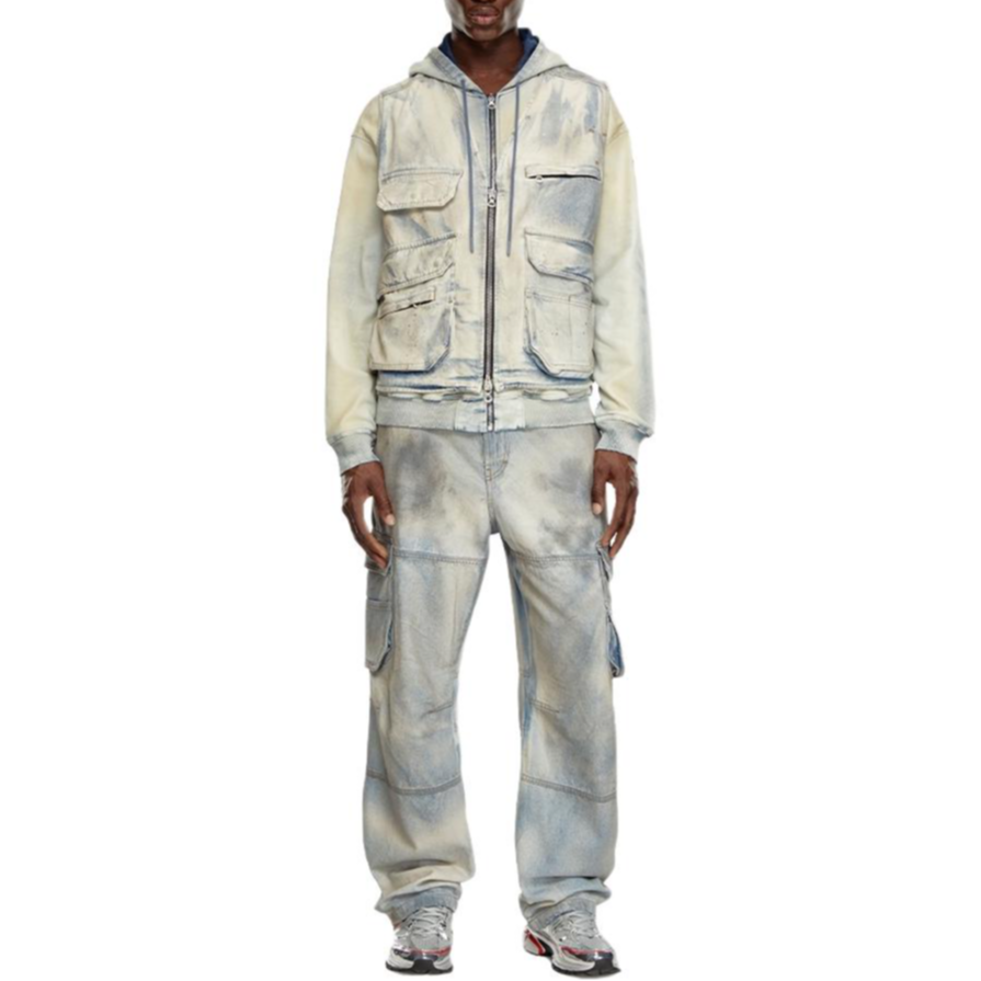 DIESEL FW24 D-CARGO  Light Blue Loose Fit Wide-Leg Vintage Jeans. A147240CBDJ-01 圖 3