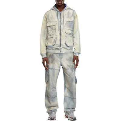 DIESEL FW24 D-CARGO 浅蓝色宽松直筒复古牛仔裤. A147240CBDJ-01 Lookbook DIESEL FW24 D-CARGO 浅蓝色宽松直筒复古牛仔裤. A147240CBDJ-01
