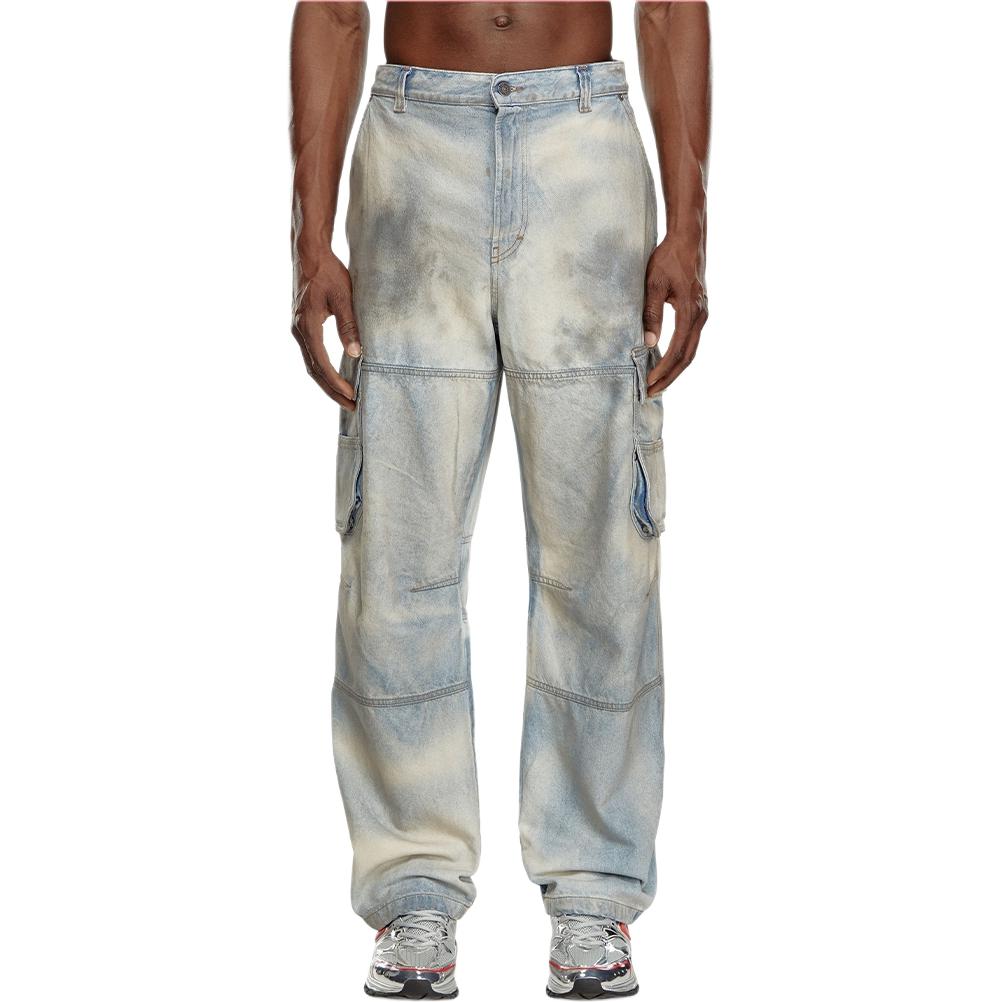 DIESEL FW24 D-CARGO  Light Blue Loose Fit Wide-Leg Vintage Jeans. A147240CBDJ-01 圖 4
