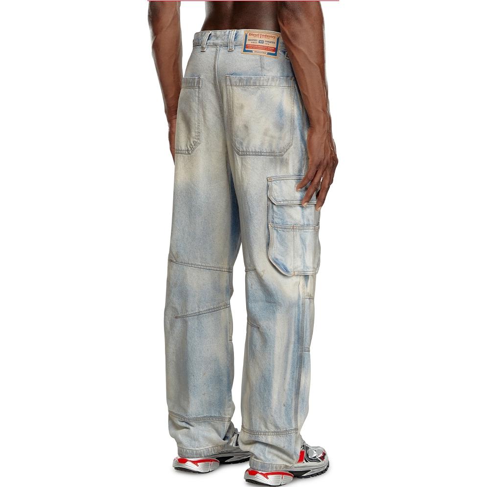 DIESEL FW24 D-CARGO  Light Blue Loose Fit Wide-Leg Vintage Jeans. A147240CBDJ-01 圖 5