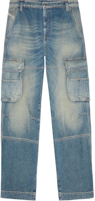 DIESEL FW24 D-CARGO Men’s Light Blue Relaxed Straight Leg Cargo Jeans. A1283309J83-01 Buy DIESEL FW24 D-CARGO Men’s Light Blue Relaxed Straight Leg Cargo Jeans. A1283309J83-01