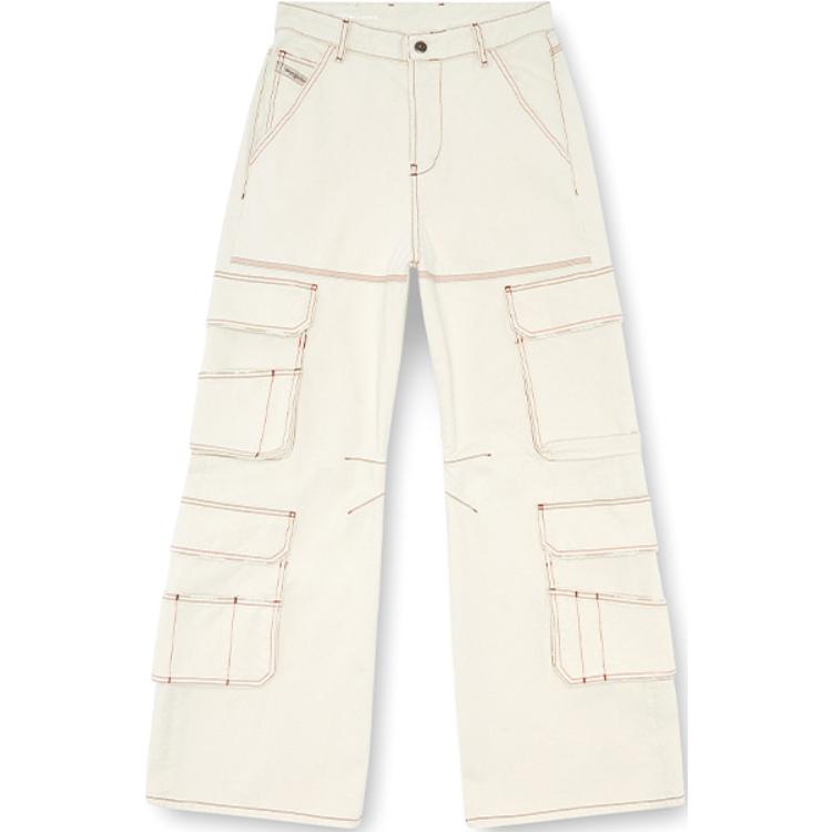 Order DIESEL FW24 D-CARGO多口袋宽松版型工装牛仔裤男女同款米白色。 A133170GRDQ-100