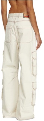 DIESEL FW24 D-CARGO Multi-Pocket Loose Fit Cargo Jeans Unisex Off-White. A133170GRDQ-100 Shop DIESEL FW24 D-CARGO Multi-Pocket Loose Fit Cargo Jeans Unisex Off-White. A133170GRDQ-100