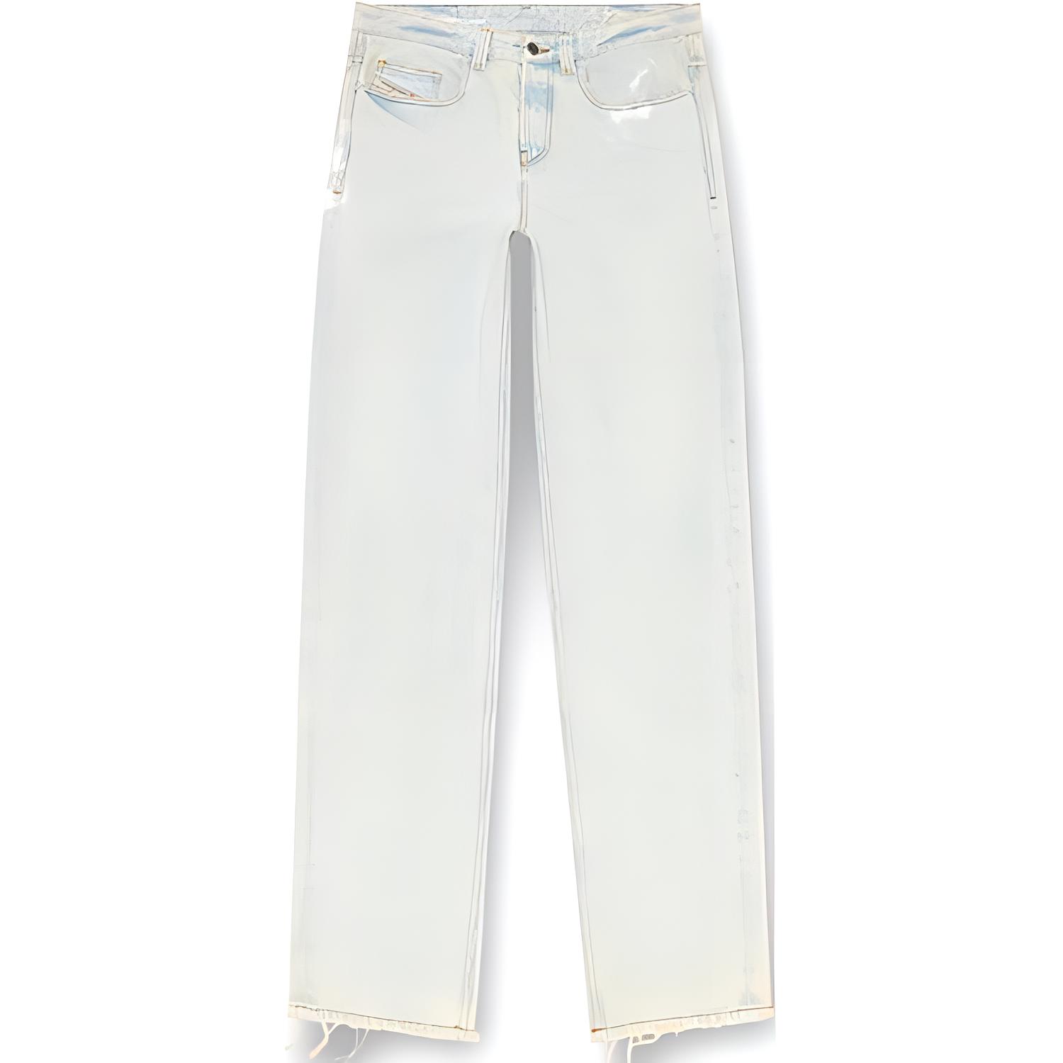 DIESEL FW24 D-MACRO Relaxed Fit Wide-Leg Jeans Men Light Blue Casual Denim A1282109J81-01