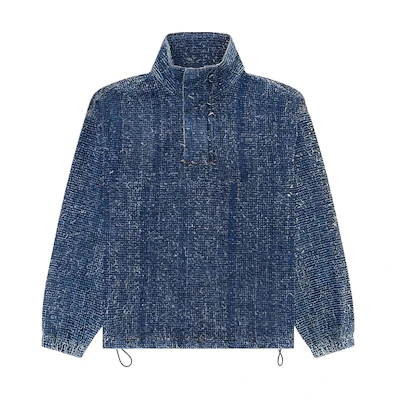 Diesel FW24 Denim Half-Zip Pullover Long-Sleeve Sweatshirt Blue Men’s Casual A144700PGAH-01