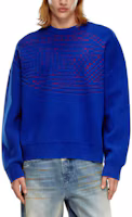 Lookbook DIESEL FW24 Jacquard Logo Crewneck Oversized Long Sleeve Sweater Men Blue A149210PHAW-89V