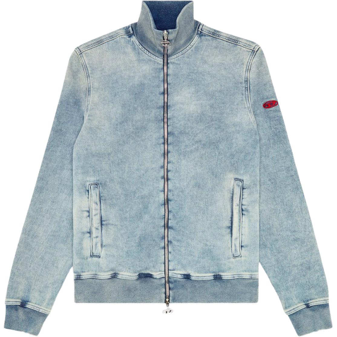 Diesel FW24 Light Blue Zip-Up Stand Collar Long Sleeve Jacket Unisex A13451068LU-01