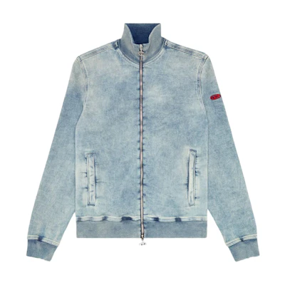 Diesel FW24 Light Blue Zip-Up Stand Collar Long Sleeve Jacket Unisex A13451068LU-01