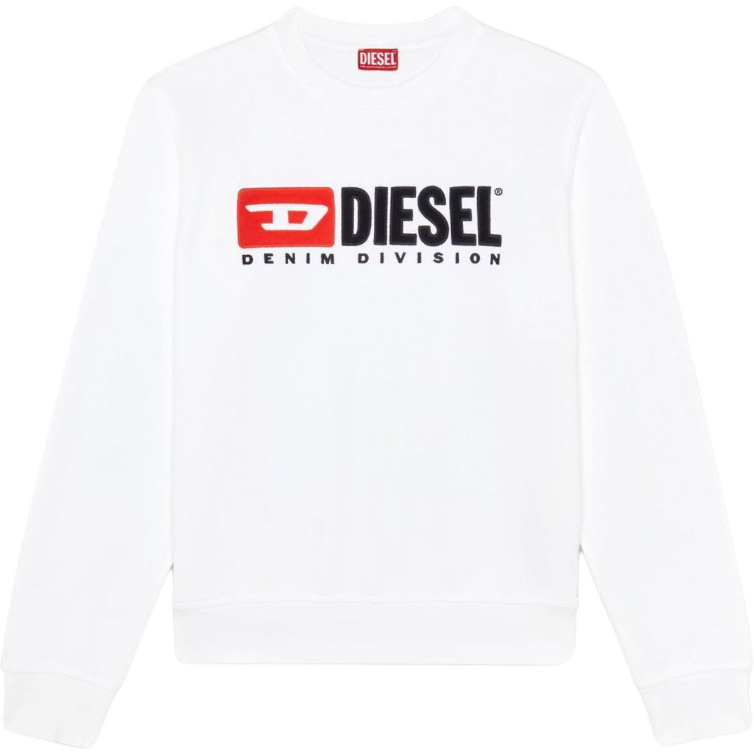 Diesel FW24 Logo Crewneck Drop Shoulder Long Sleeve Sweatshirt White (Men) A157530GEAD-100