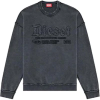 Diesel FW24 Logo Embroidered Crewneck Oversized Long Sleeve Sweatshirt Black A140130KMAG-9XX Diesel FW24 Logo Embroidered Crewneck Oversized Long Sleeve Sweatshirt Black A140130KMAG-9XX