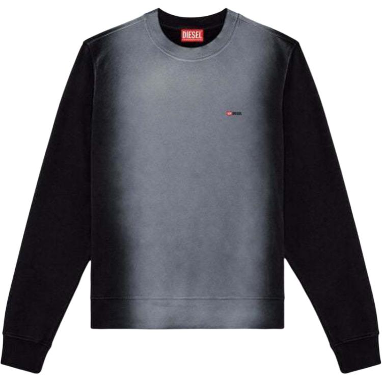 Diesel FW24 Logo Embroidered Drop Shoulder Crewneck Sweatshirt Black () A157290LJBN-9XX