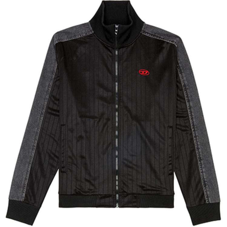 Diesel FW24 Oval-D Logo High-Neck Zip Jacket Men’s Black Gray A140520KMAI-9XX