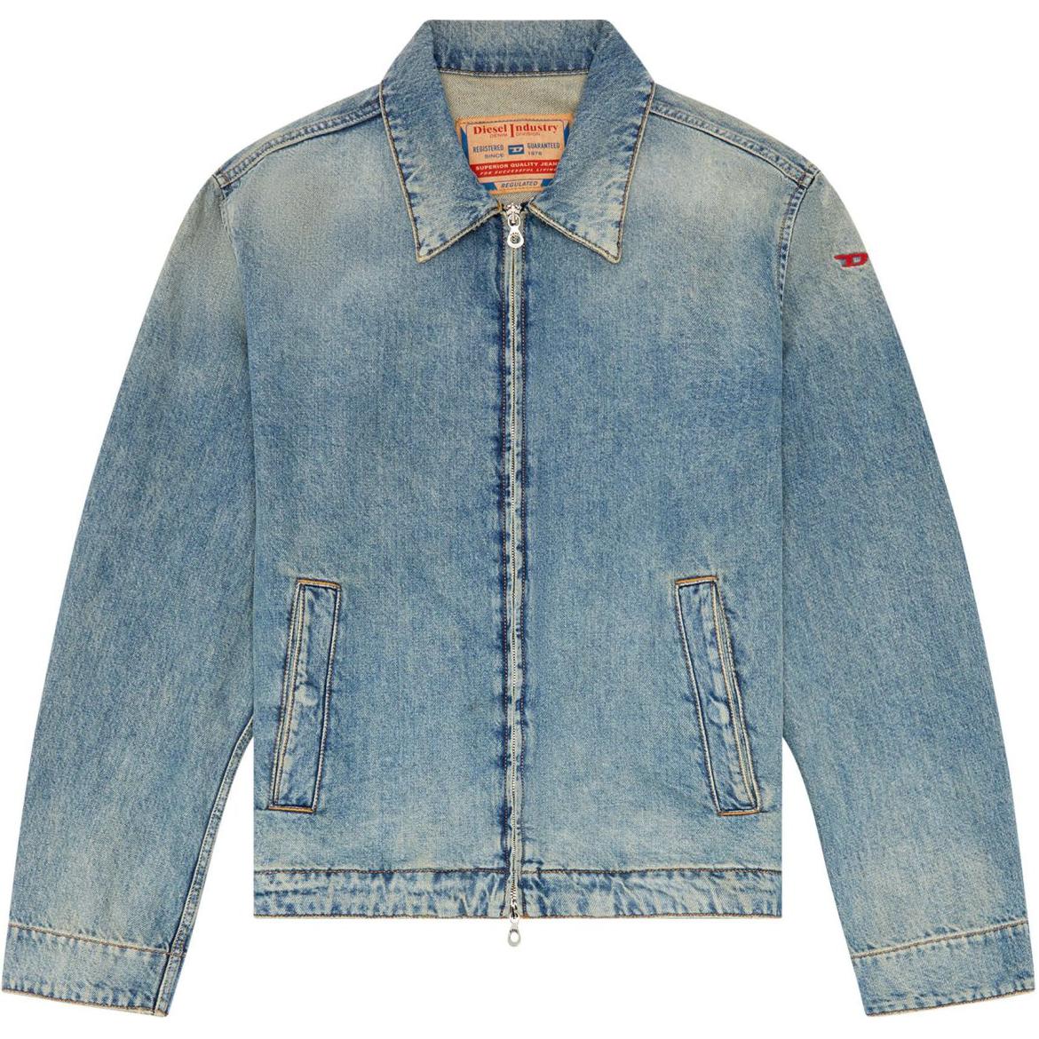 Diesel FW24 Oval-D Logo Slim Fit Denim Jacket Mens Blue A1374109J83-01