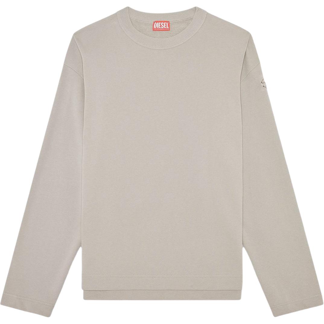 Diesel FW24 OVAL-D Oversized Drop-Shoulder Crewneck Sweatshirt Grey A098570IAJH-9BH