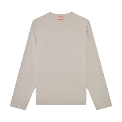 Diesel FW24 OVAL-D Oversized Drop-Shoulder Crewneck Sweatshirt Grey A098570IAJH-9BH