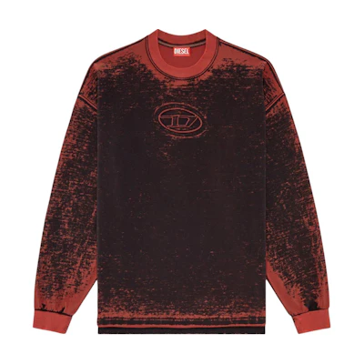 Diesel FW24 Red Crewneck Oversized Long-Sleeve Sweatshirt for Men A149710NMAZ-44RA