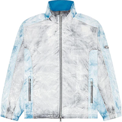 Diesel FW24 Relaxed High-Neck Jacket - Light Blue Colorblock Design A141380CHBQ-8CR Buy Diesel FW24 Relaxed High-Neck Jacket - Light Blue Colorblock Design A141380CHBQ-8CR